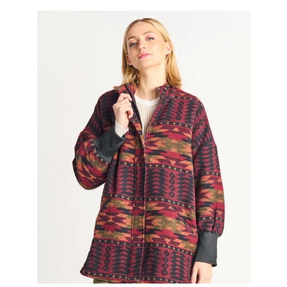 BB Dakota by Steve Madden Cabin Fever Aztec Print Geo Jacket NWT